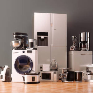 3d render of home appliances collection set