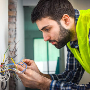 Electrician connecting wires